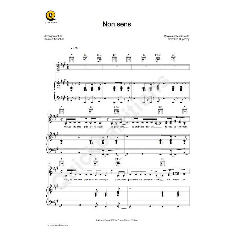 Partition NON SENS Louane