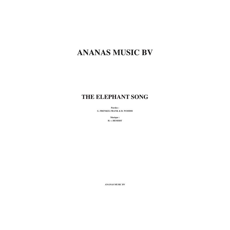 Sheet music THE ELEPHANT SONG Kamahl pdf