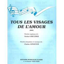 Sheet music TOUS LES VISAGES DE L'AMOUR (SHE) Charles Aznavour
