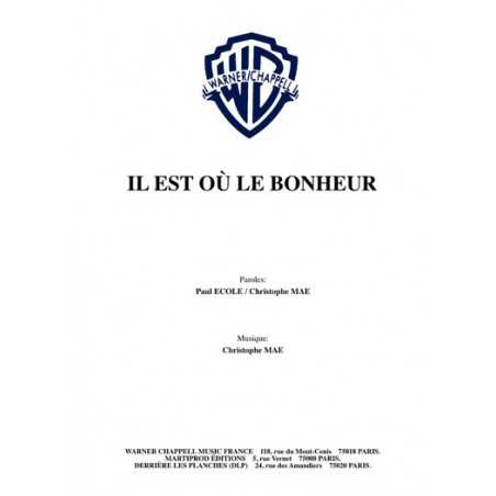 IL EST OÙ LE BONHEUR