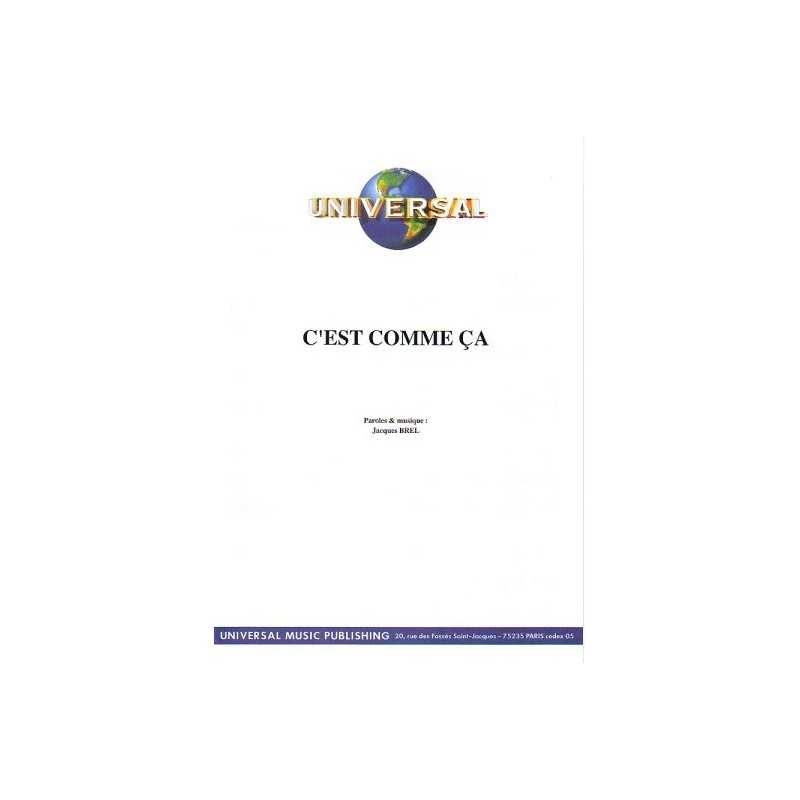 Sheet music C'EST COMME ÇA Jacques BREL pdf