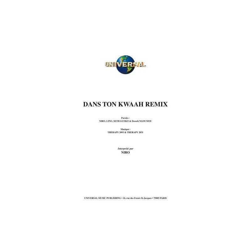 Sheetmusic DANS TON KWAAH REMIX Niro