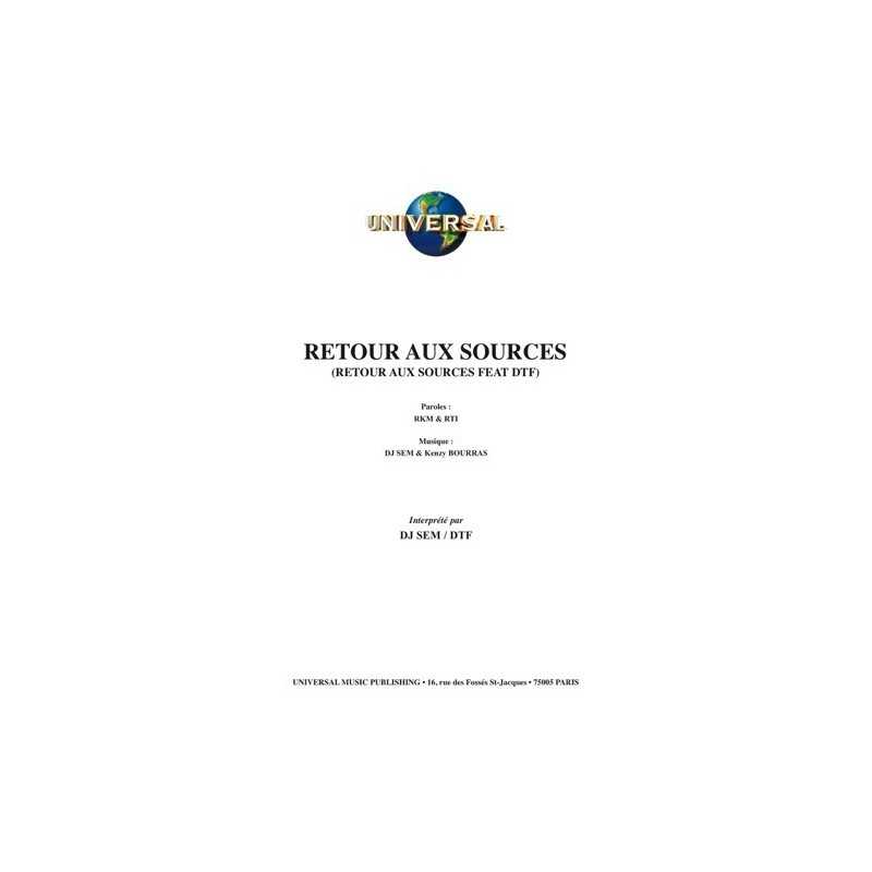 Sheetmusic RETOUR AUX SOURCE DJ SEM