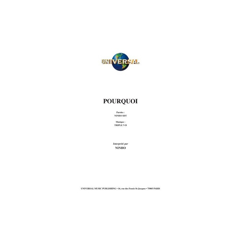 Sheetmusic POURQUOI Ninho