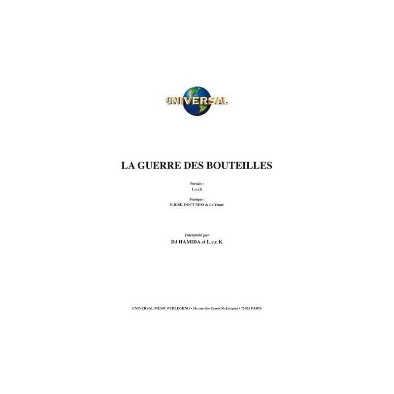 Sheetmusic LA GUERRE DES BOUTEILLES DJ HAMIDA