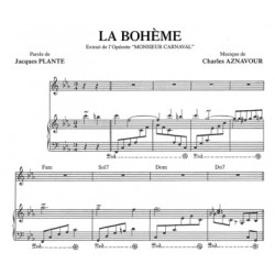 LA BOHÈME Charles Aznavour piano, chant et accords sheet music