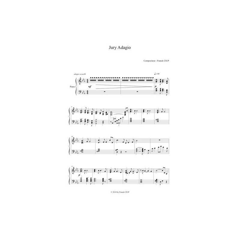 Sheetmusic JURY ADAGIO Franck Ciup
