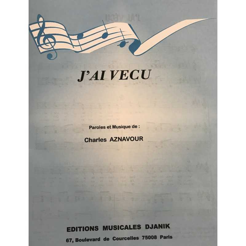 Sheet music J'AI VÉCU Charles Aznavour PDF