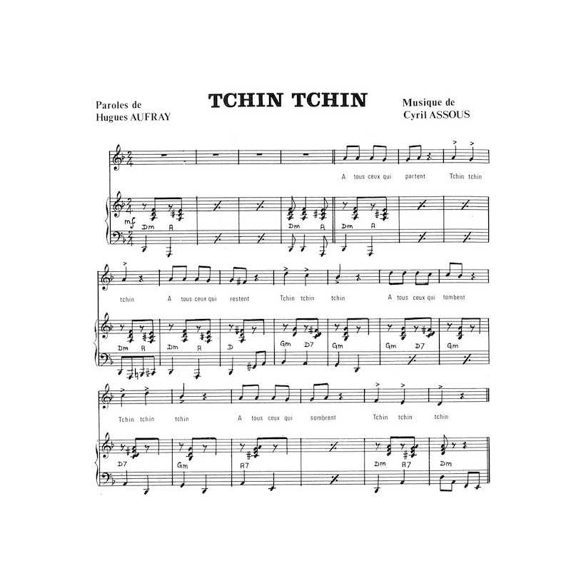 Sheet music TCHIN TCHIN Hugues AUFRAY pdf