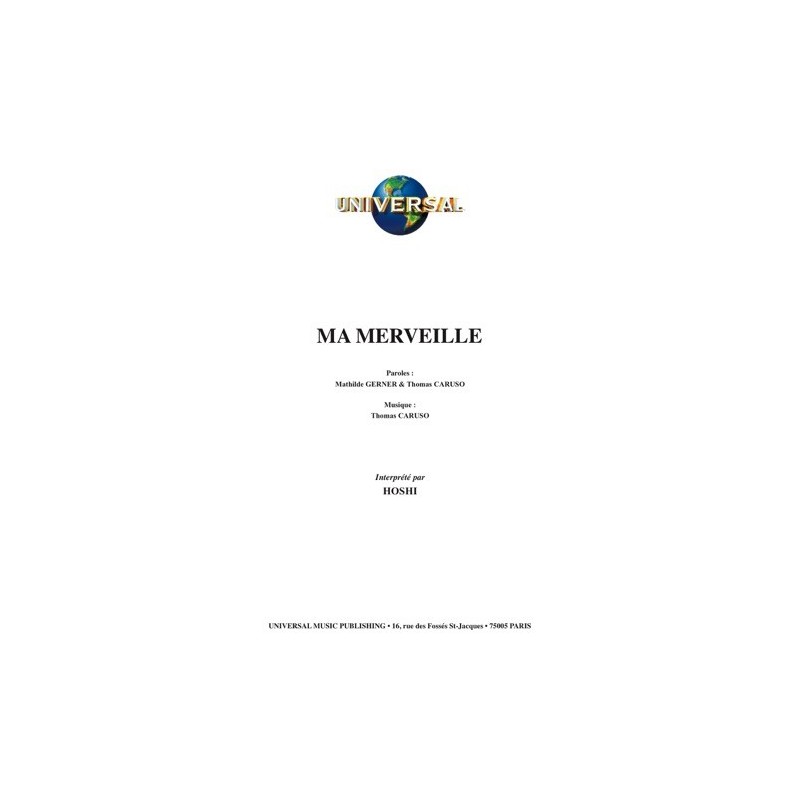 Partition MA MERVEILLE HOSHI