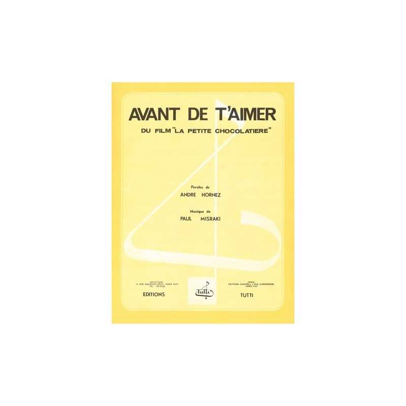 Partition AVANT DE T'AIMER Lucien LUPI
