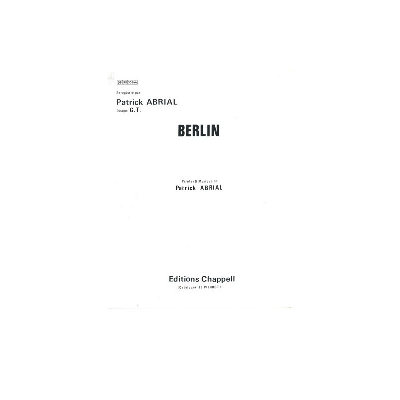 Partition BERLIN Patrick ABRIAL
