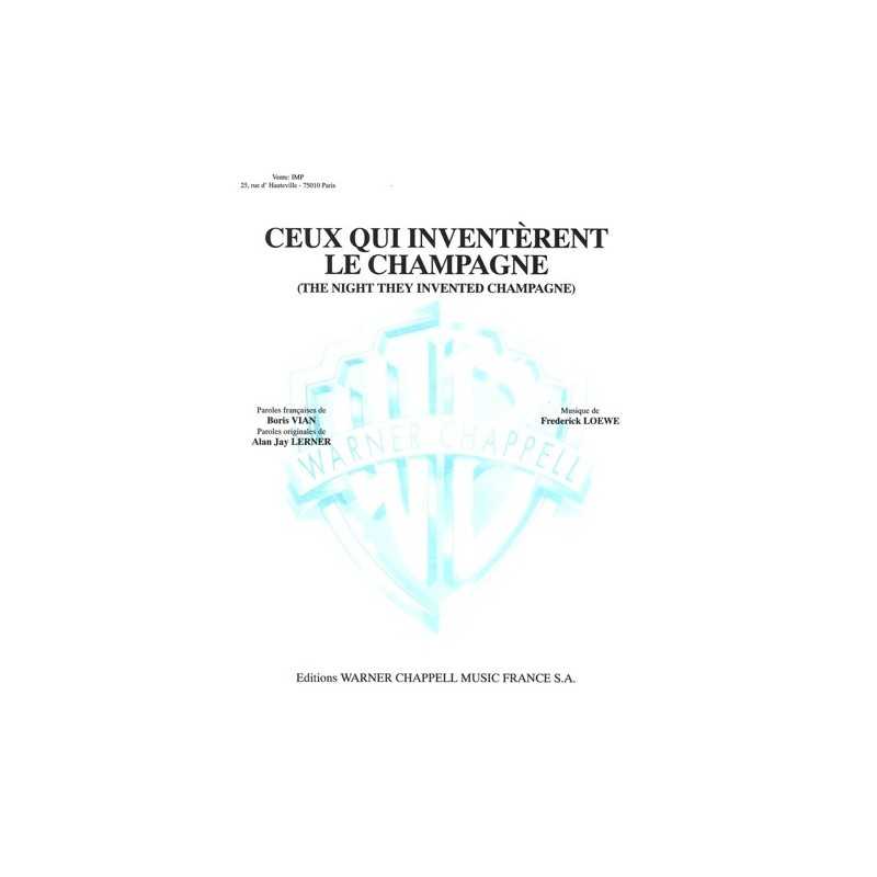 Sheet music CEUX QUI INVENTÈRENT LE CHAMPAGNE Sacha DISTEL pdf