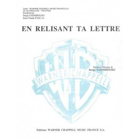 EN RELISANT TA LETTRE