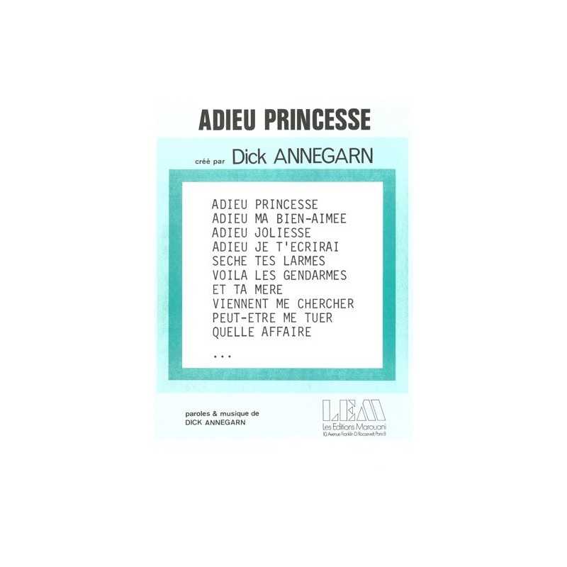 Sheet music ADIEU PRINCESSE Dick ANNEGARN pdf