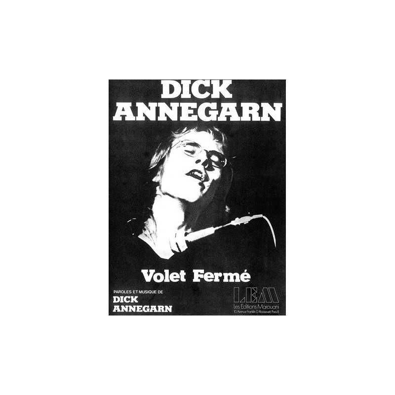 Sheet music VOLET FERMÉ Dick ANNEGARN