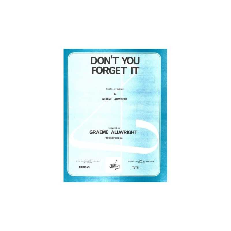 Partition DON'T YOU FORGET IT Graeme ALLWRIGHT
