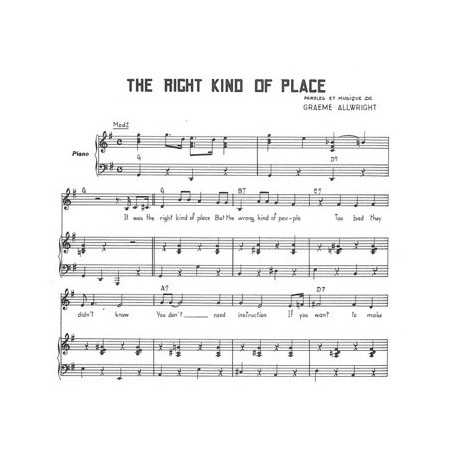 THE RIGHT KIND OF PLACE
