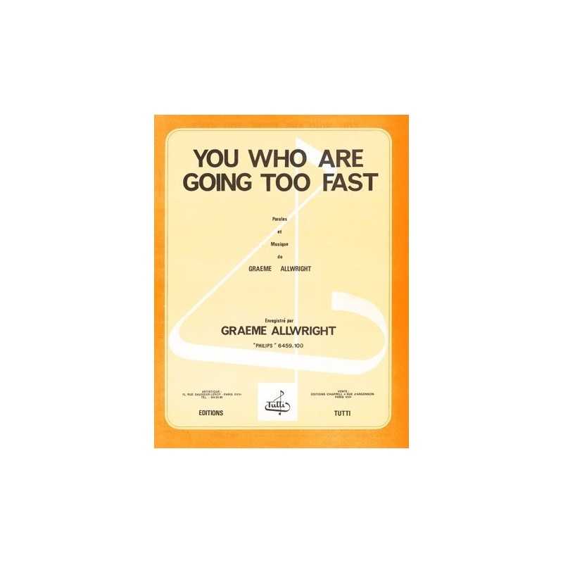 Partition YOU WHO ARE GOING TOO FAST Graeme ALLWRIGHT