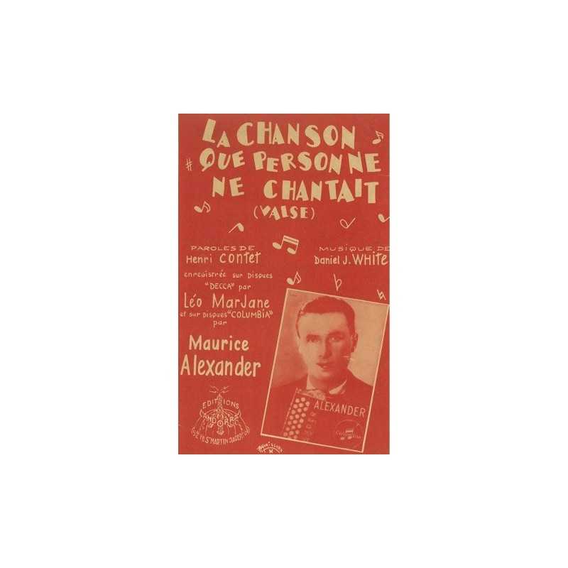 Partition LA CHANSON QUE PERSONNE NE CHANTAIT Léo MARJANE