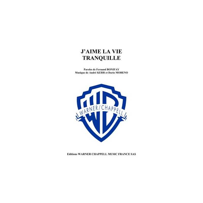 Sheet music J'AIME LA VIE TRANQUILLE Dario Moreno