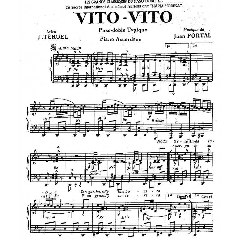 Sheet music VITO VITO