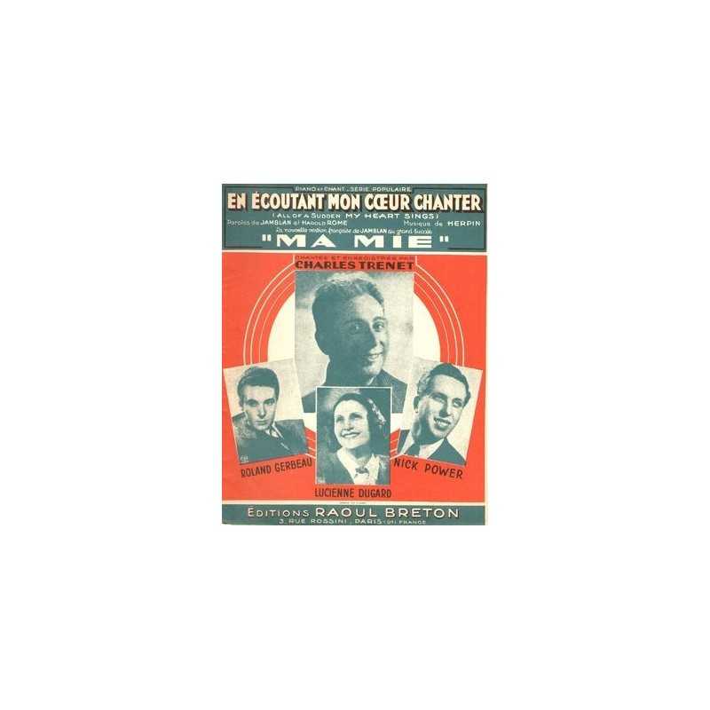 Sheet music EN ÉCOUTANT MON CŒUR CHANTER Charles Trenet
