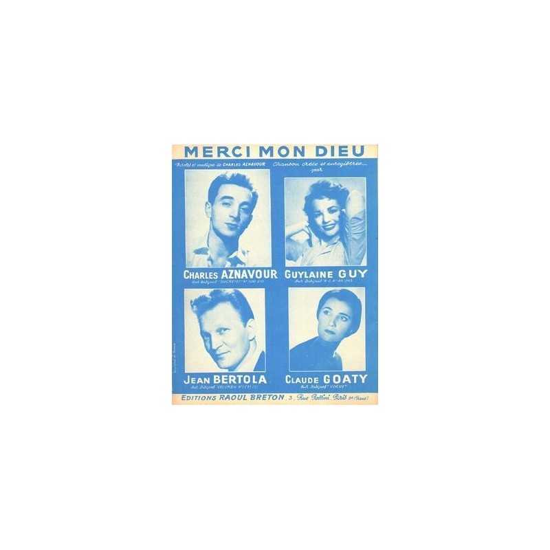 Sheet music MERCI MON DIEU Charles Aznavour