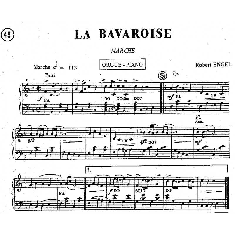 Partition LA BAVAROISE Robert ENGEL