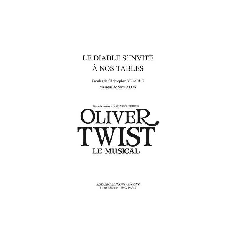 Partition LE DIABLE S'INVITE À NOS TABLES Oliver Twist