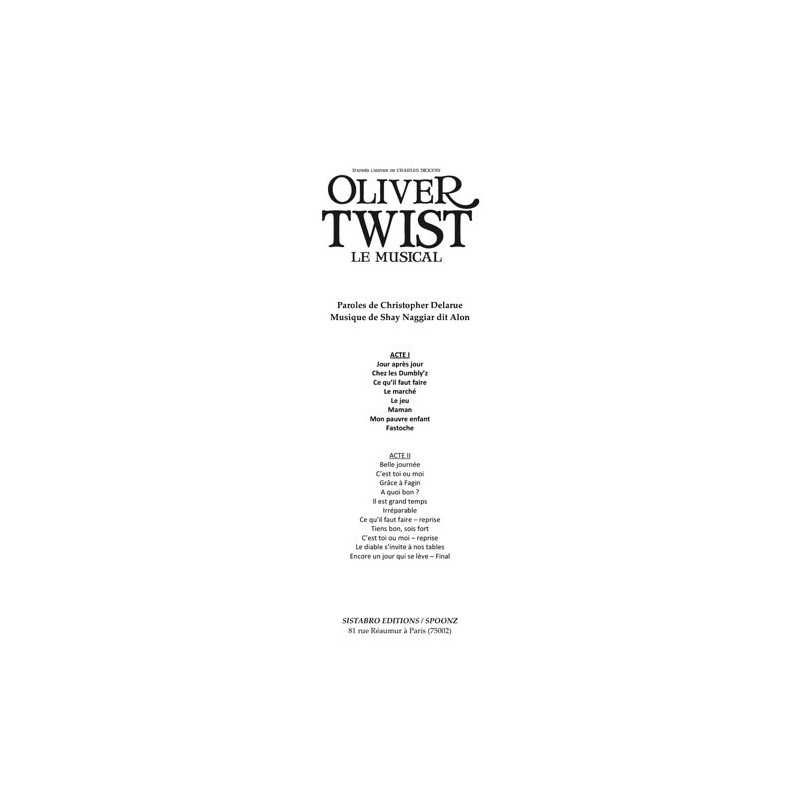 Partition OLIVER TWIST LE MUSICAL INTÉGRAL PDF