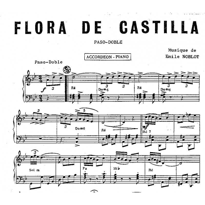 Sheet music FLORA DE CASTILLA Emile NOBLOT