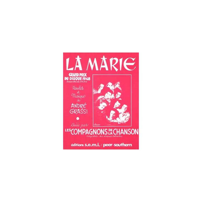 Sheet music LA MARIE Les Compagnons de la Chanson