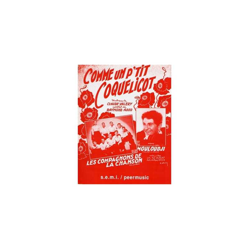 Sheet music COMME UN P'TIT COQUELICOT Les Compagnons de la Chanson Mouloudji