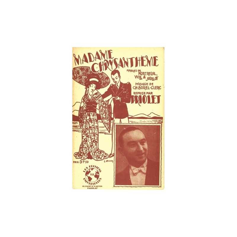 Sheet music MADAME CHRYSANTHÈME Priolet