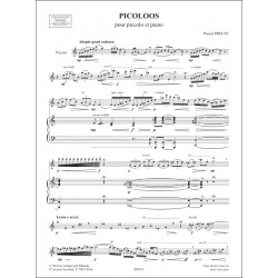 Sheet music PICOLOOS Pascal Proust