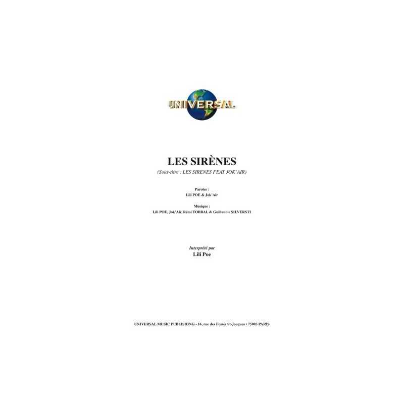 Partition LES SIRÈNES Lili POE