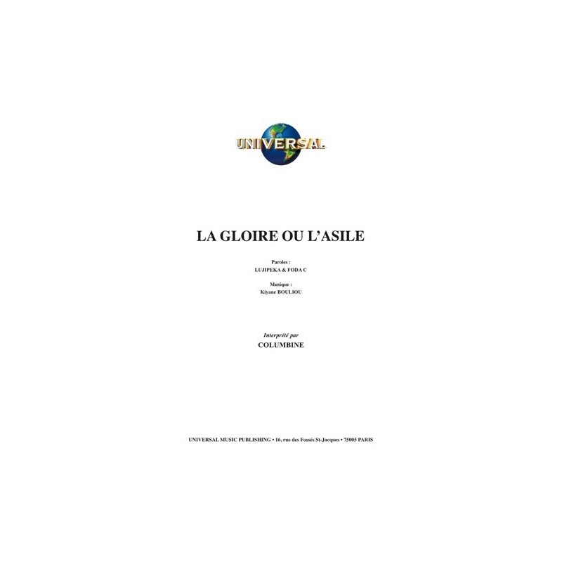 Partition LA GLOIRE OU L'ASILE COLUMBINE