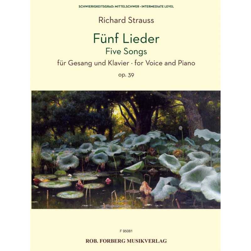 Sheet music FIVE SONGS OP.39 Richard Strauss
