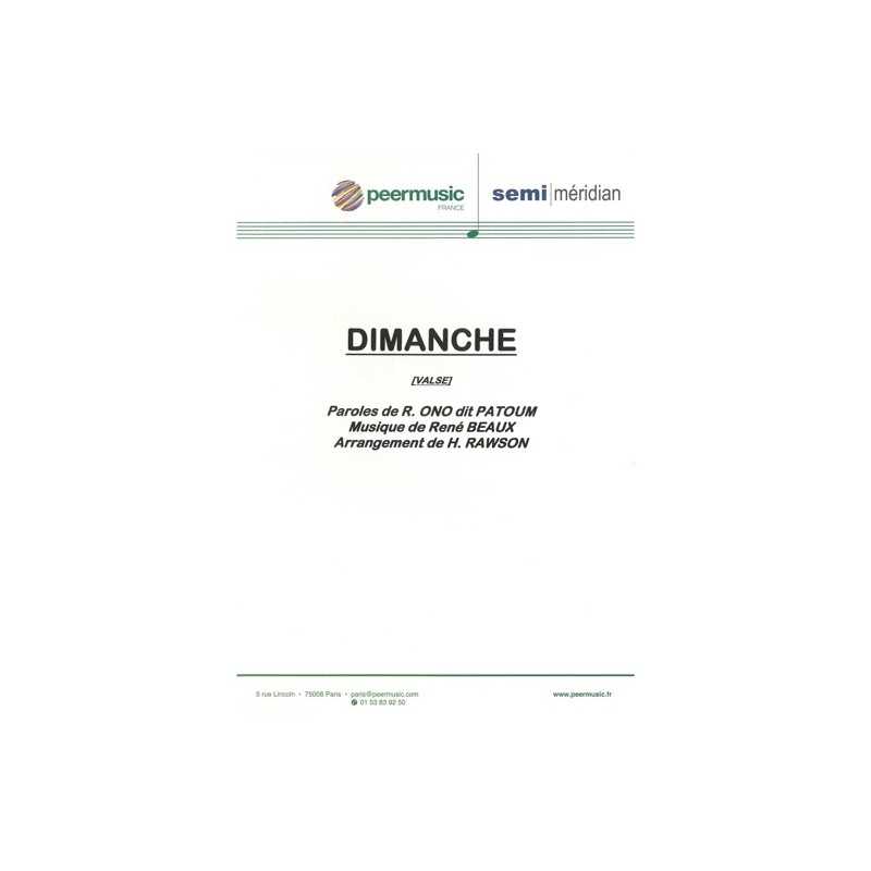 Sheet music DIMANCHE Bourvil