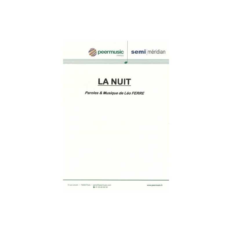 Sheet music LA NUIT Léo Ferré