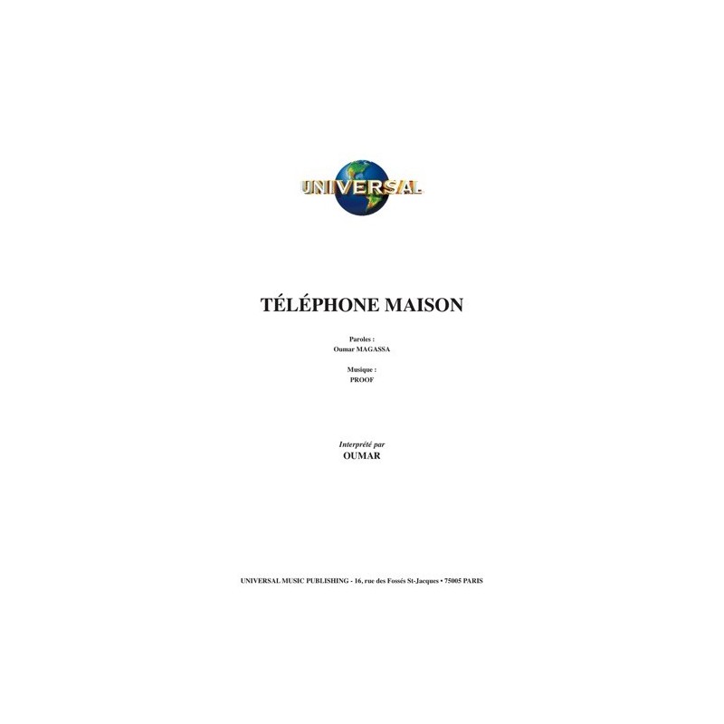 Partition TÉLÉPHONE MAISON OUMAR