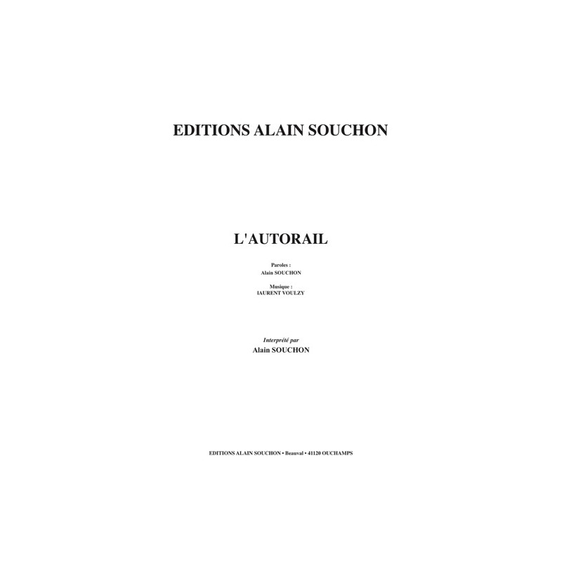 Partition l'autorail Alain Souchon