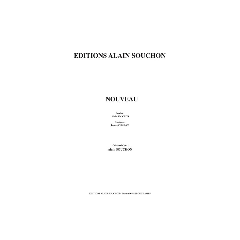 Partition nouveau Alain Souchon