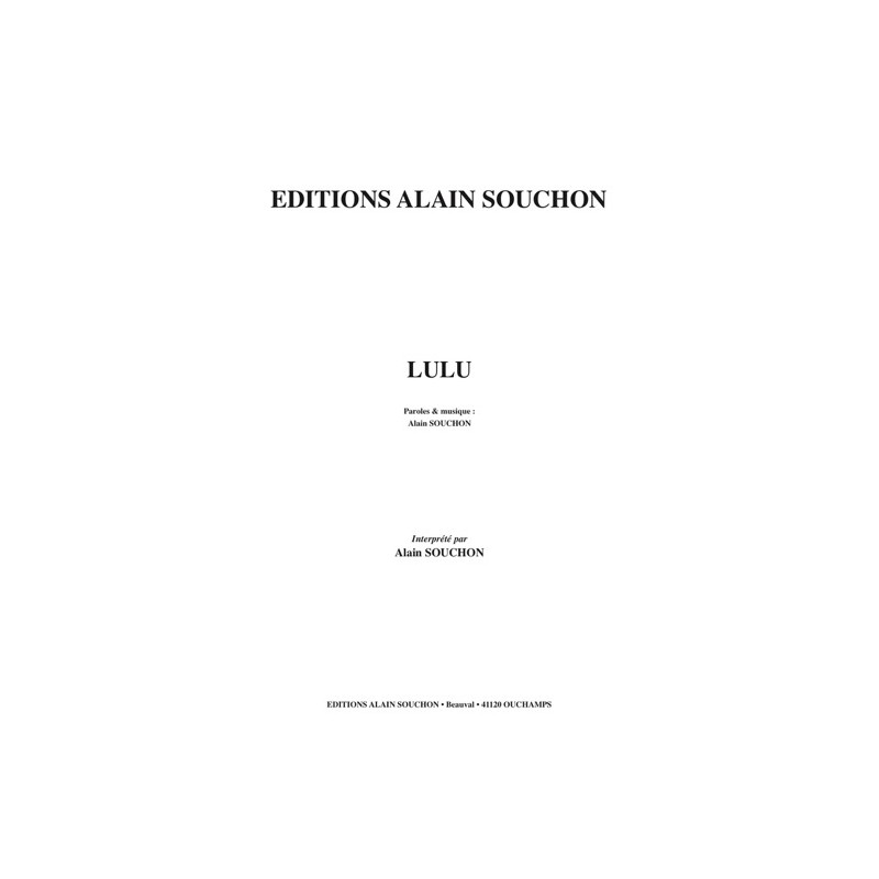 PARTITION LULU ALAIN SOUCHON