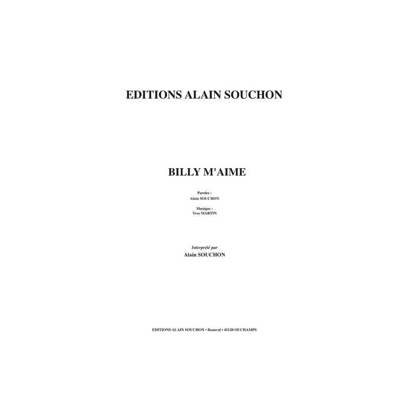 PARTITION BILLY M'AIME ALAIN SOUCHON pdf