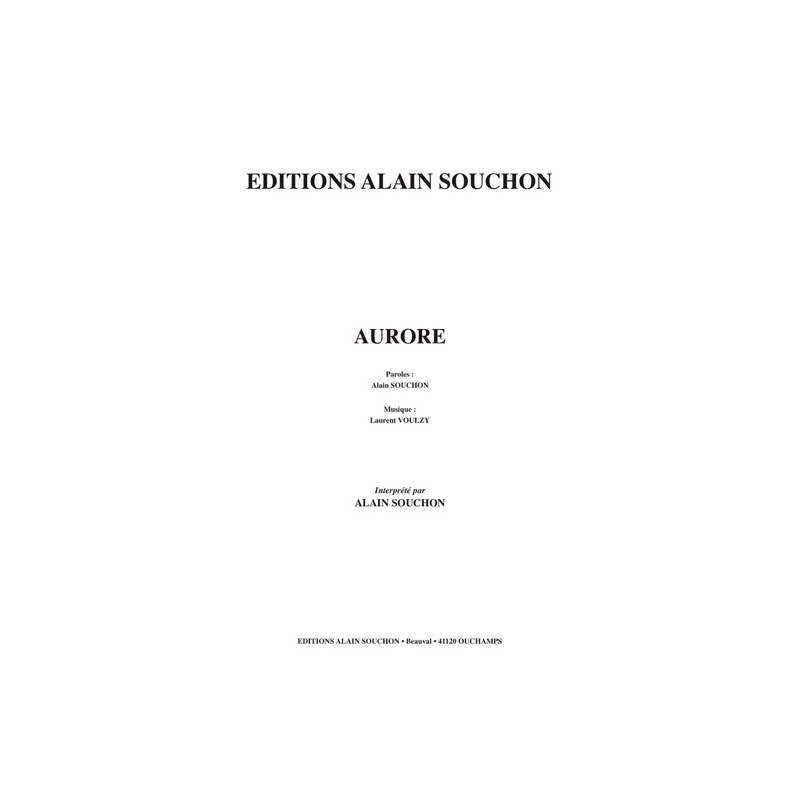 PARTITION AURORE ALAIN SOUCHON