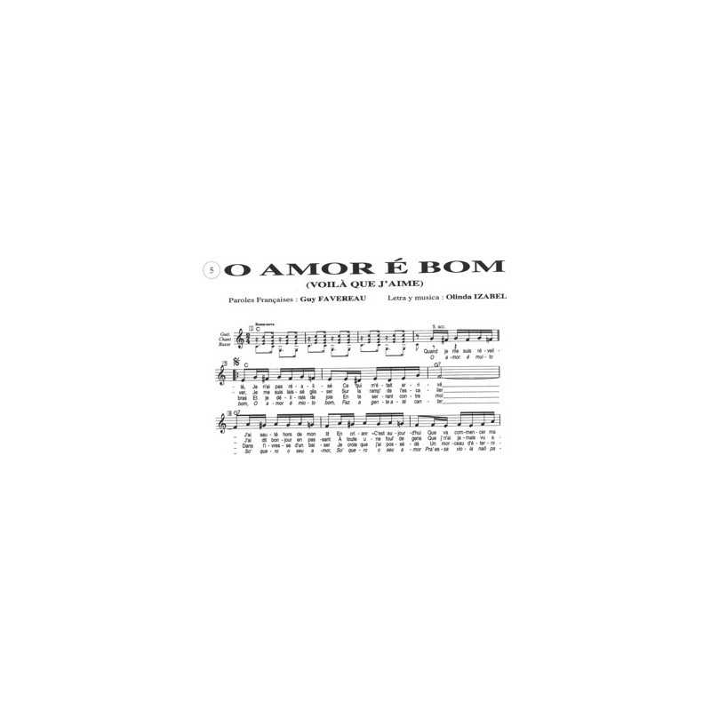Partition O AMOR É BOM (VOILÀ QUE J'AIME) Guy FAVEREAU