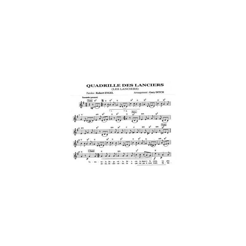 Partition QUADRILLE DES LANCIERS Gary DITCH