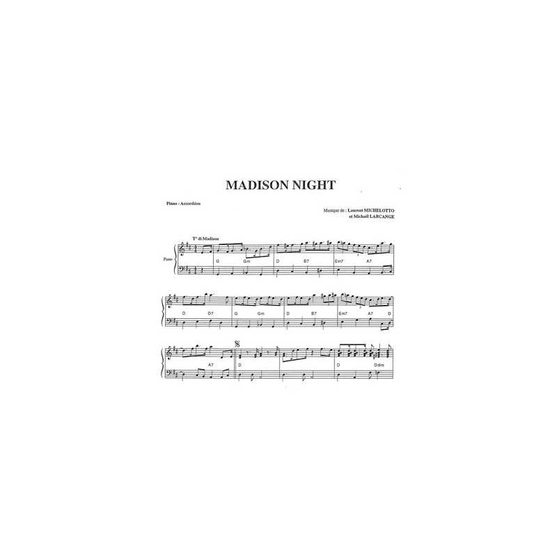 Partition MADISON NIGHT ON DANSAIT TOUS LE MADISON BLUES MADISON Jean-Pierre Ménager